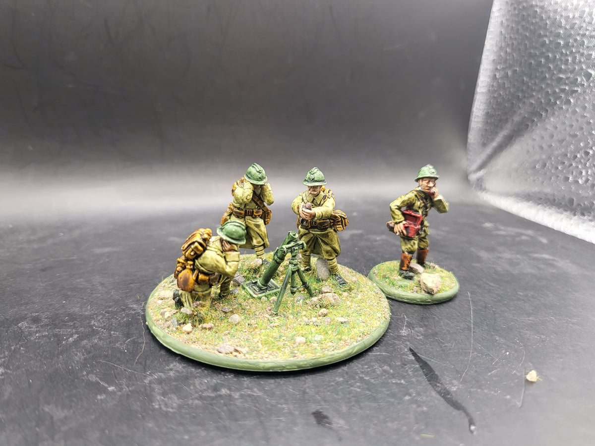 Bolt Action French Metal Mortar Team Painted (AL024)