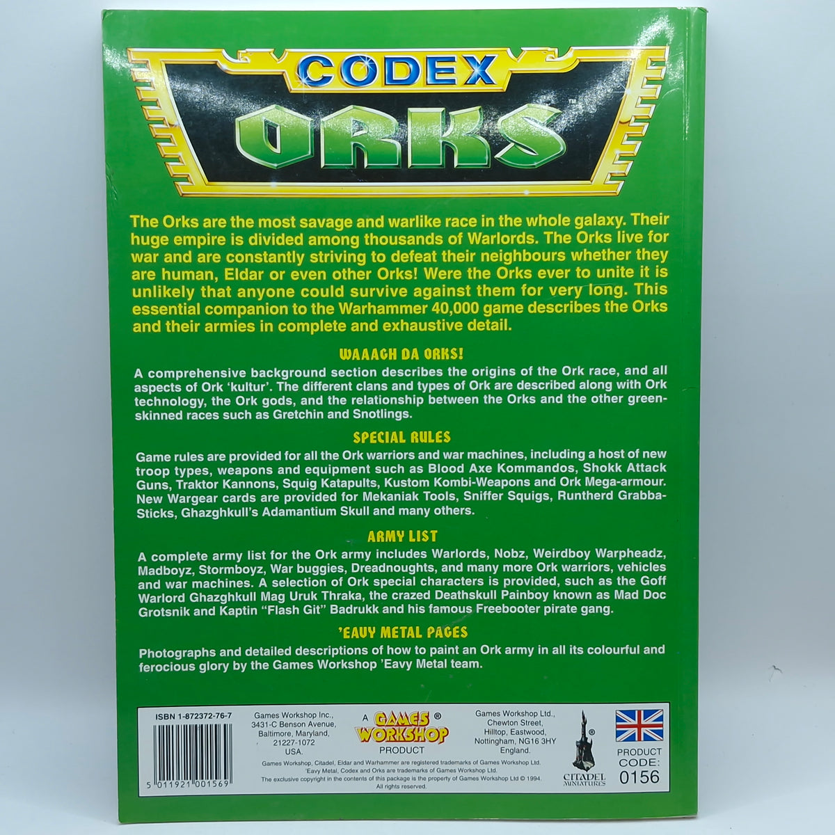 Warhammer 40k: Codex Orks 1994 (AS794)