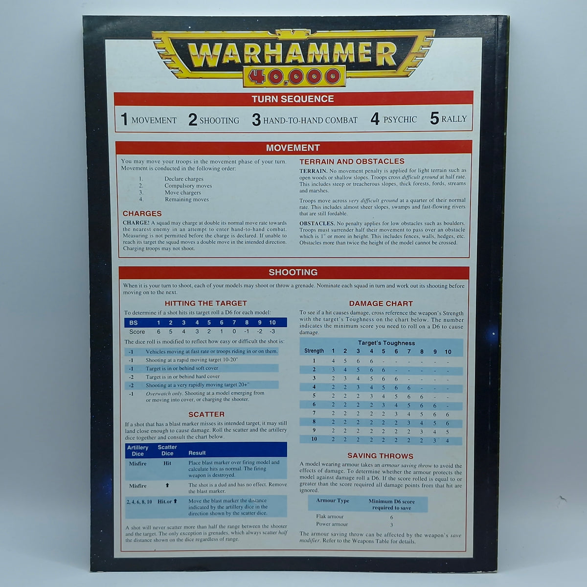 Warhammer 40k 2nd Edition Rulebook Paperback 1993 (AS804)
