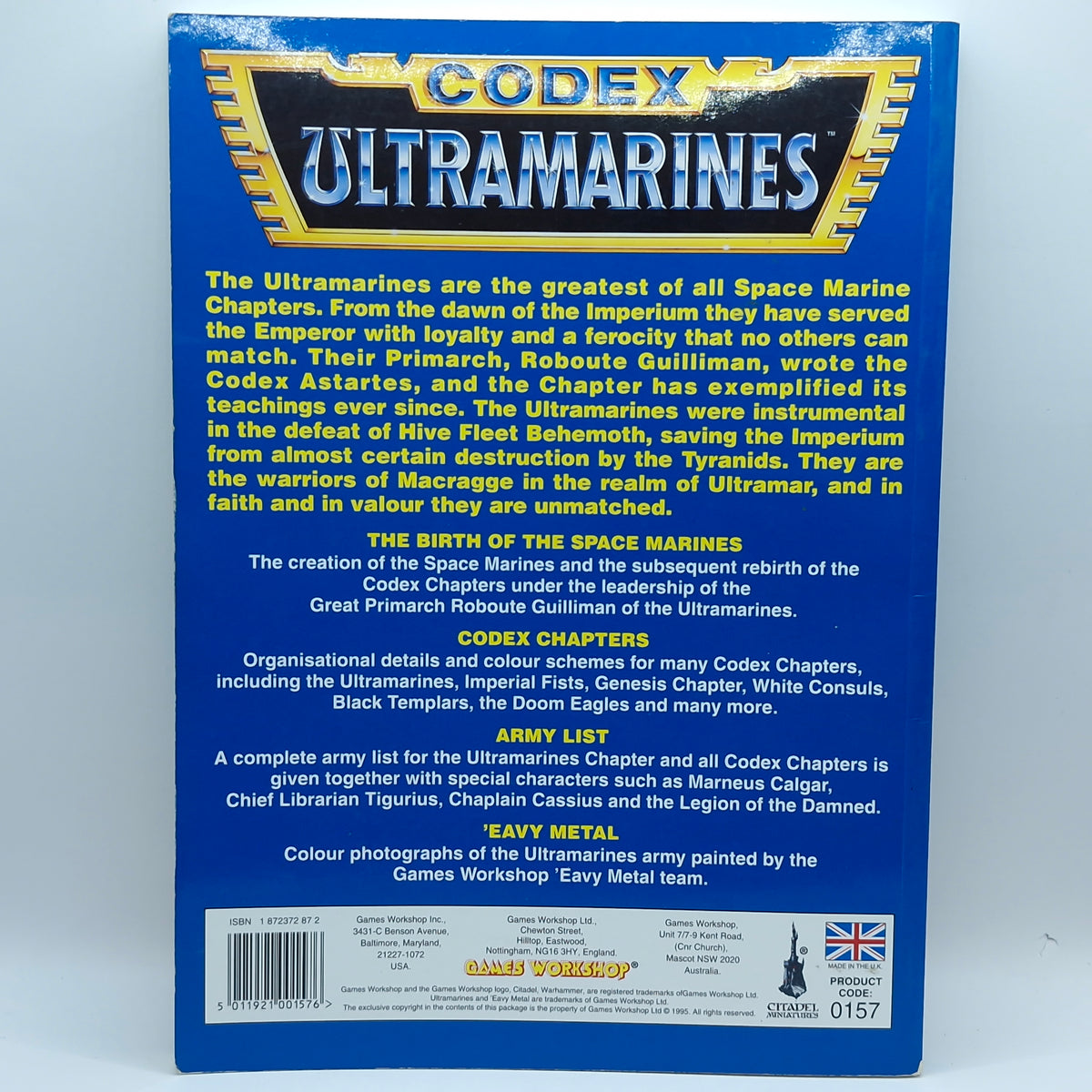 Warhammer 40k: Codex Ultramarines Supplement 1995 (AS801)
