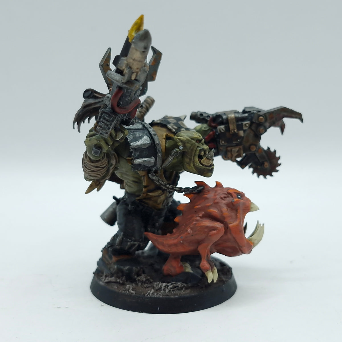 Warhammer 40k: Ork Warboss with Attack Squig - Well Painted (BJ252)