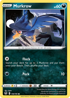 Murkrow - 106/195 - Common - Silver Tempest