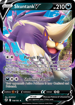 Skuntank V - 108/195 - Rare Holo V - Silver Tempest