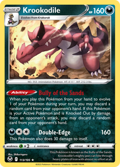 Krookodile - 113/195 - Rare Holo - Silver Tempest