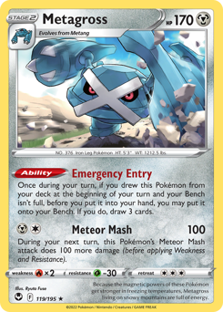 Metagross - 119/195 - Rare Holo - Silver Tempest