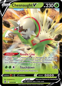 Chesnaught V - 15/195 - Rare Holo V - Silver Tempest