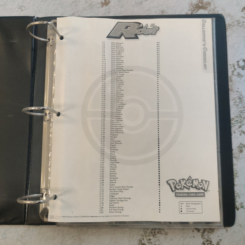 pokemon card check list Pokemon TCG Team Rocket Binder with Checklist Pages WOTC BD147-0328
