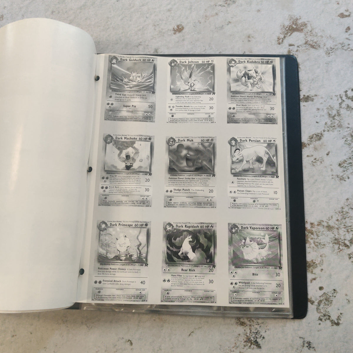 team rocket pokemon card binder Pokemon TCG Team Rocket Binder with Checklist Pages WOTC BD147-0328
