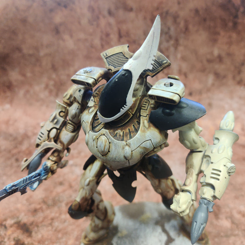 Warhammer 40k Aeldari Wraithknight with Wraith Cannons and Sword Converted and Painted AB109-0402