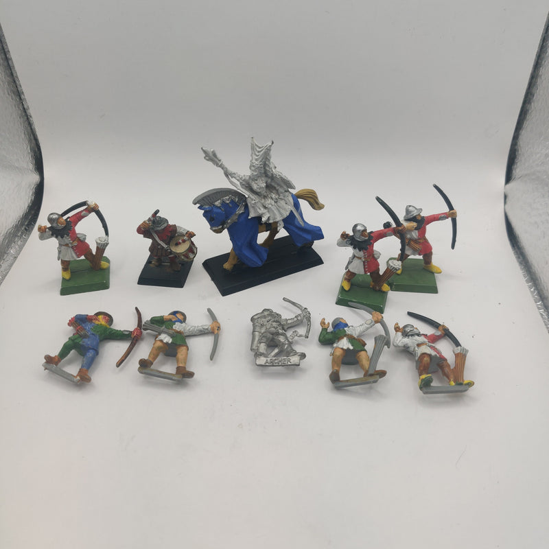 Warhammer Fantasy Bretonnian Damsel Mounted and 9 Archers Metal / Plastic AO036-0404