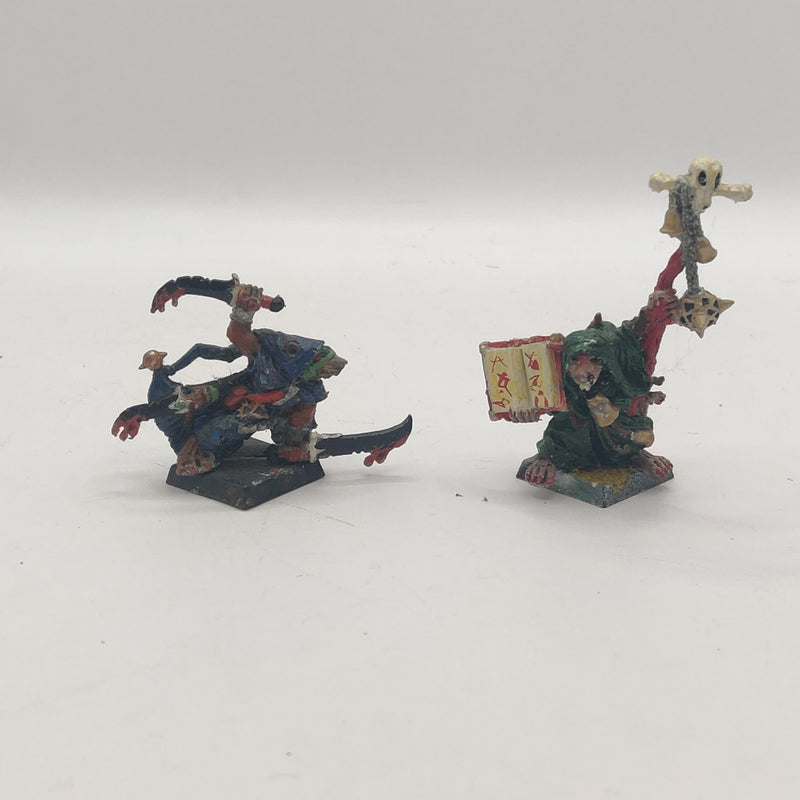 Warhammer The Old World Skaven Deathmaster Snikch and Lord Skrolk Metal OOP BA122-0405