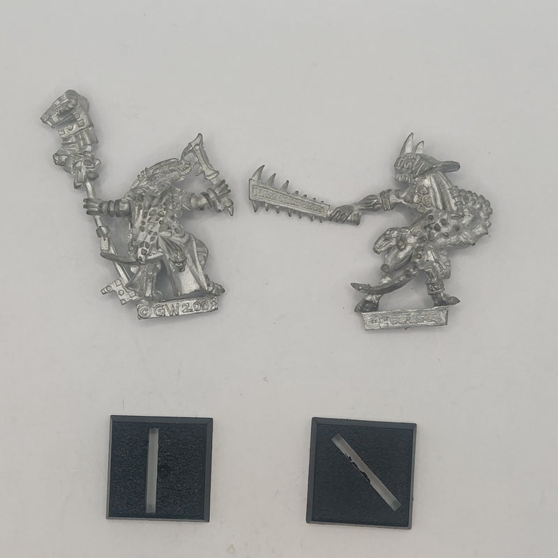 Warhammer The Old World Lizardmen Skink Hero and Skink Priest Metal OOP AL007-0409