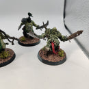 Age of Sigmar Maggotkin of Nurgle Putrid Blightkings and Lord of Blights Painted BA074-0409