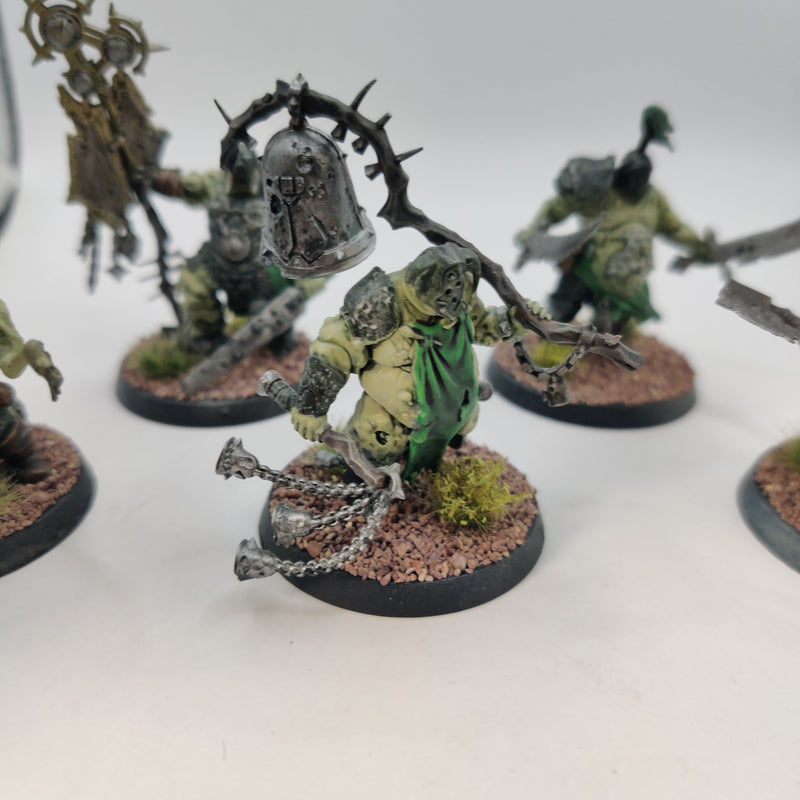 Age of Sigmar Maggotkin of Nurgle Putrid Blightkings and Lord of Blights Painted BA074-0409