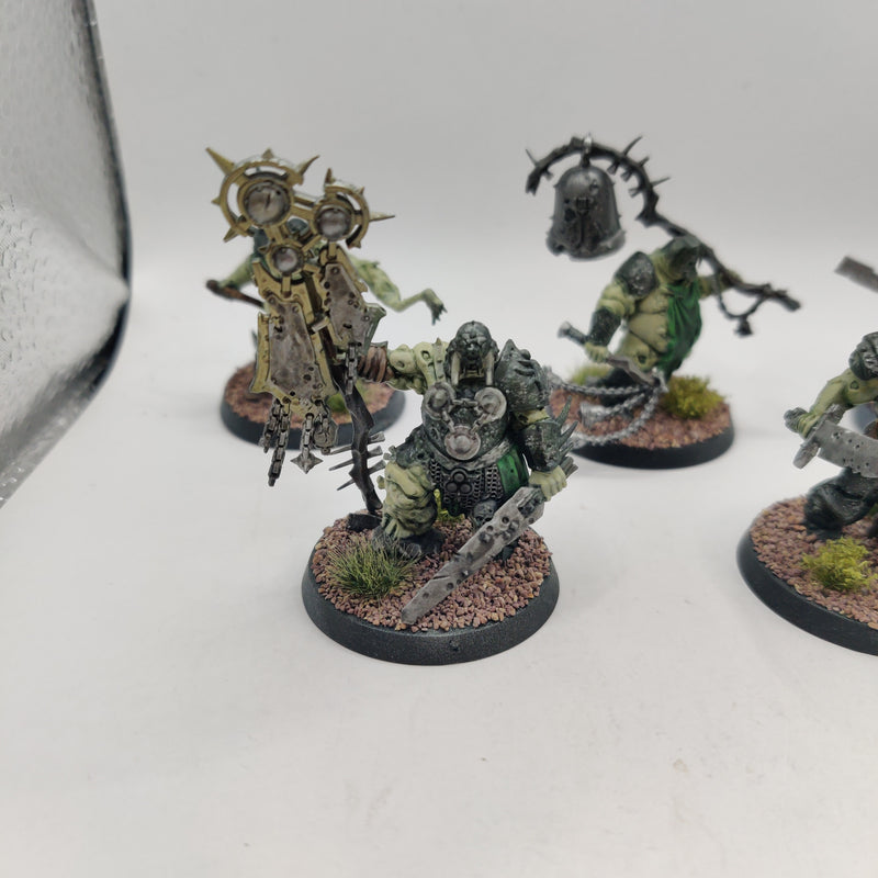 Age of Sigmar Maggotkin of Nurgle Putrid Blightkings and Lord of Blights Painted BA074-0409