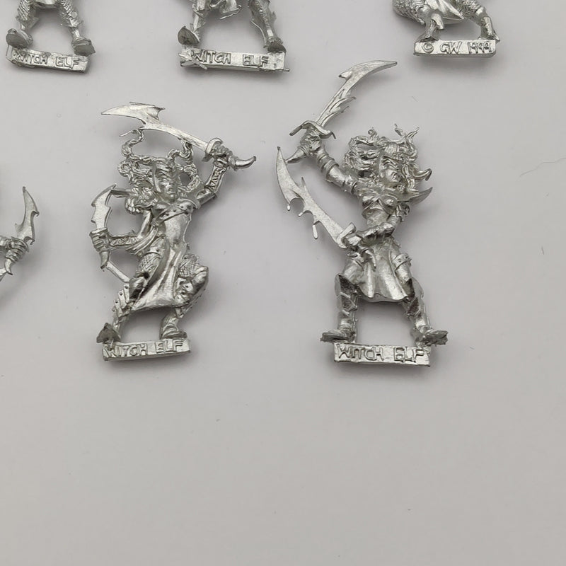 Warhammer Fantasy Dark Elf Witch Elves x7 Metal BC146