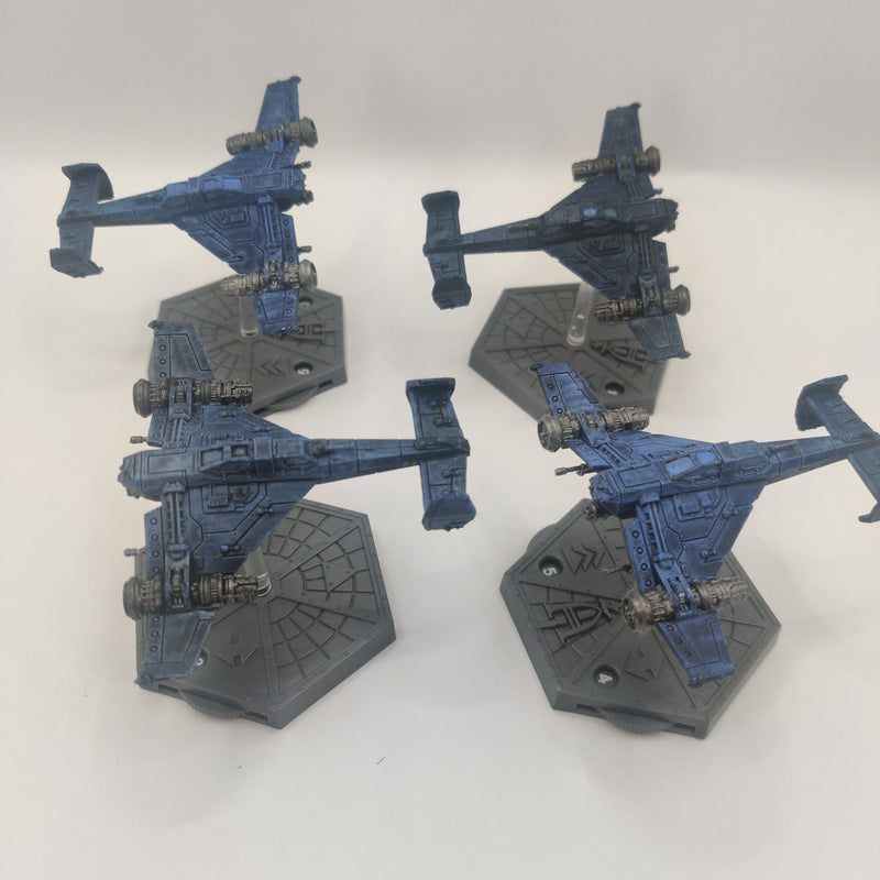 Aeronautica Imperialis Imperial Navy Lightning Fighters x4 Painted BC017