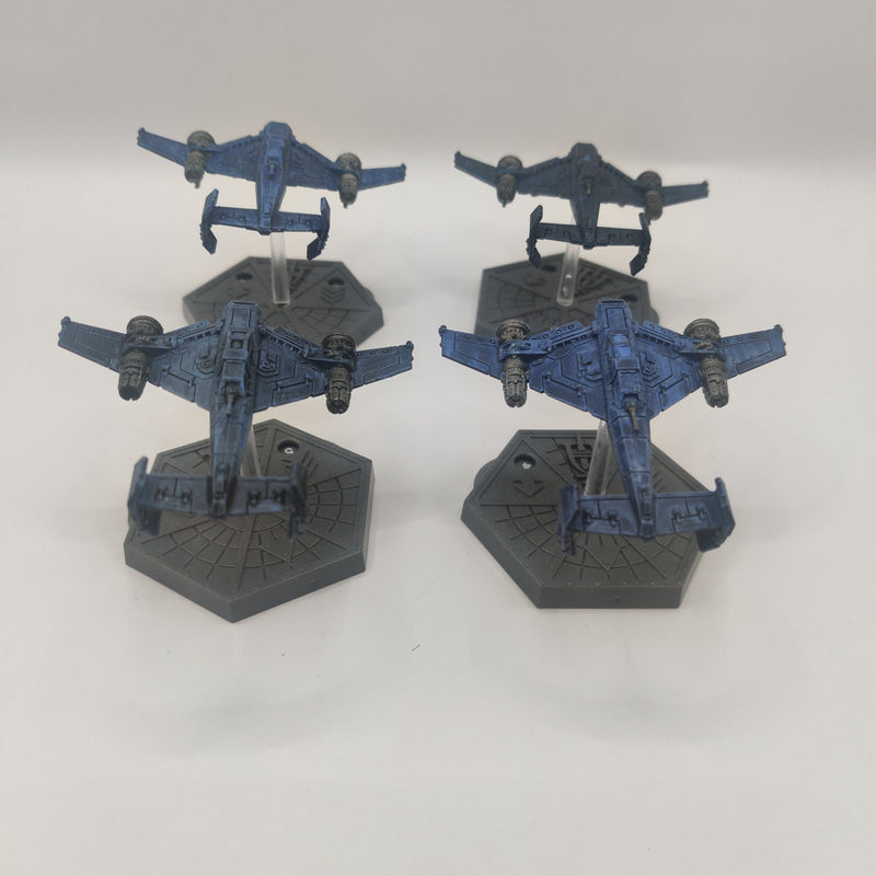 Aeronautica Imperialis Imperial Navy Lightning Fighters x4 Painted BC017