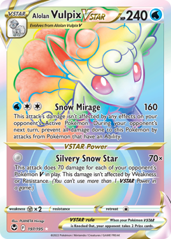 Alolan Vulpix VSTAR - 197/195 - Rare Rainbow - Silver Tempest