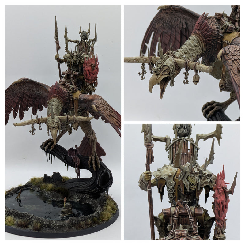 Warhammer Age of Sigmar: Orruk Warclans Killaboss on Corpse-rippa Vulcha - Well Painted (AU013)