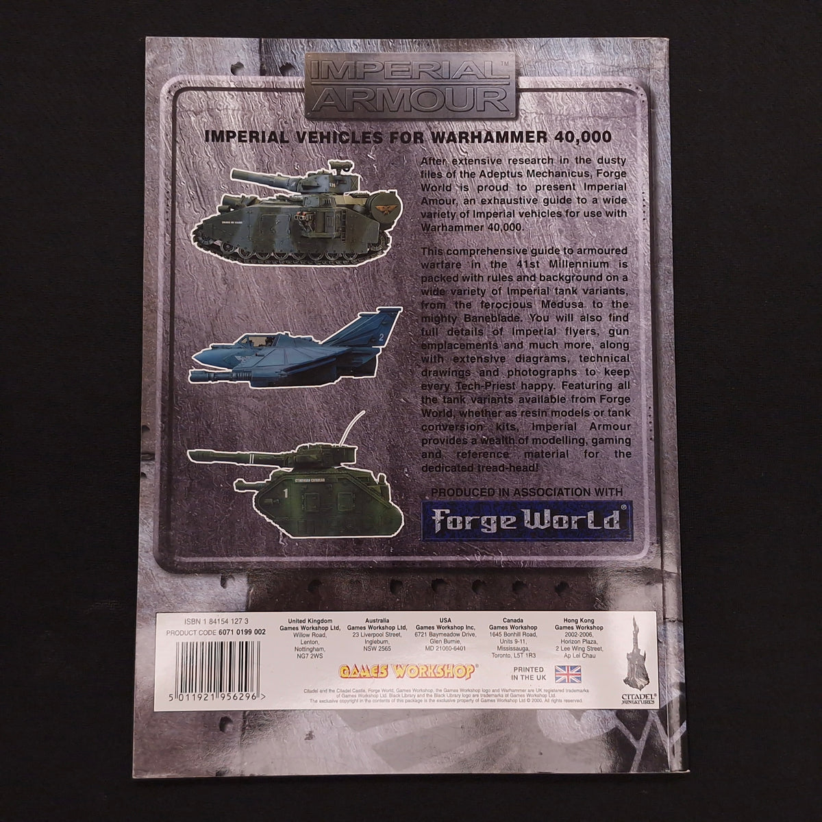 Warhammer 40k Games Workshop Imperial Armour Volume 1 2000 (AS752)