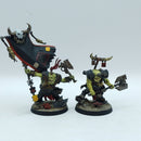 Warhammer 40k: Ork Bigboss and Banner Nob Armageddon - Painted (BR117)