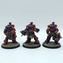 Warhammer 40k: Space Marine Blood Angels Eradicators with Heavy Bolters - Painted (BR022)