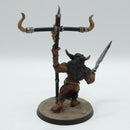 Warhammer The Old World: Beastmen Brayherd Metal Minotaur Standard Bearer (AW201)