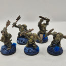 Warhammer 40k Ork Nobz - Converted from Black Orcs - Painted AE112