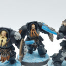Warhammer 40k: Space Marine Space Wolves Wolf Guard Terminators - Painted (AQ116)