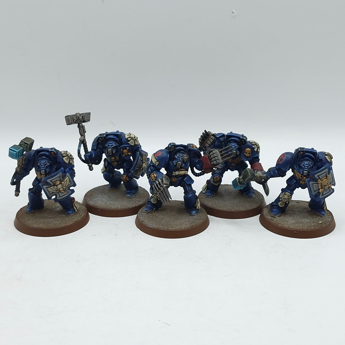 Warhammer 40k: Space Marine Crimson Fists Assault Terminators - Well Painted (BH190)