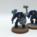 Warhammer 40k: Space Marine Crimson Fists Assault Terminators - Well Painted (BH190)