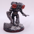 Warhammer 40k: Space Marines Converted Captain with Jump Pack and Relic Shield  Magnitized Iron Warriors  BP146