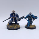 Warhammer 40k: Space Marines Ultramarines Terminator Captain and Librarian Painted BJ176
