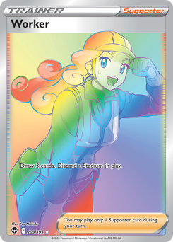 Worker - 209/195 - Rare Rainbow - Silver Tempest