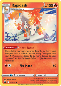 Rapidash - 22/195 - Rare Holo - Silver Tempest