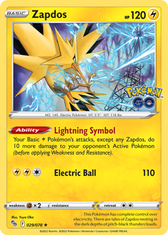 Zapdos - 29/78 - Rare Holo - Pokémon GO