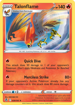 Talonflame - 29/195 - Rare - Silver Tempest