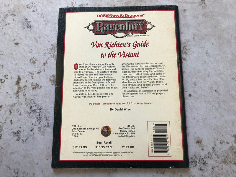 Advanced Dungeons & Dragons - Ravenloft Van Richten's Guide to the Vistani AS677-0924