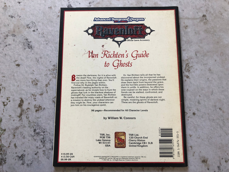 Advanced Dungeons & Dragons - Ravenloft Van Richten's Guide to Ghosts AS676-0924