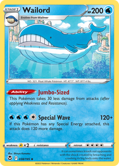 Wailord - 38/195 - Uncommon - Silver Tempest