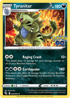 Tyranitar - 43/78 - Rare Holo - Pokémon GO