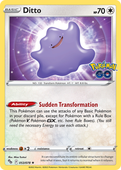 Ditto - 53/78 - Rare Holo - Pokémon GO