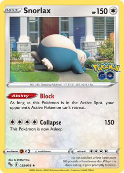 Snorlax - 55/78 - Rare Holo - Pokémon GO