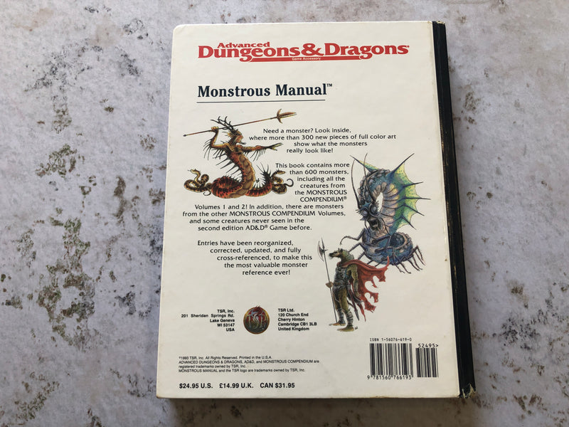 Advanced Dungeons & Dragons - Monstrous Manual White Cover AS665-0924