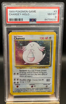 1999 Pokemon Game Chansey -Holo PSA 8 (Small Crack on slab)  EBLV0001