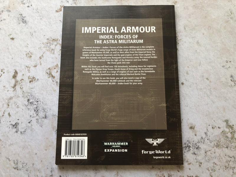 Warhammer Imperial Armour Index Forces of the Astra Militarum Softcover AS625-0924