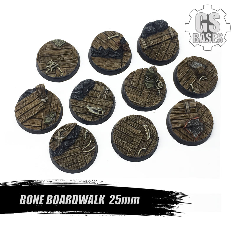 Resin Base - Bone Boardwalk Round - 25mm (10)