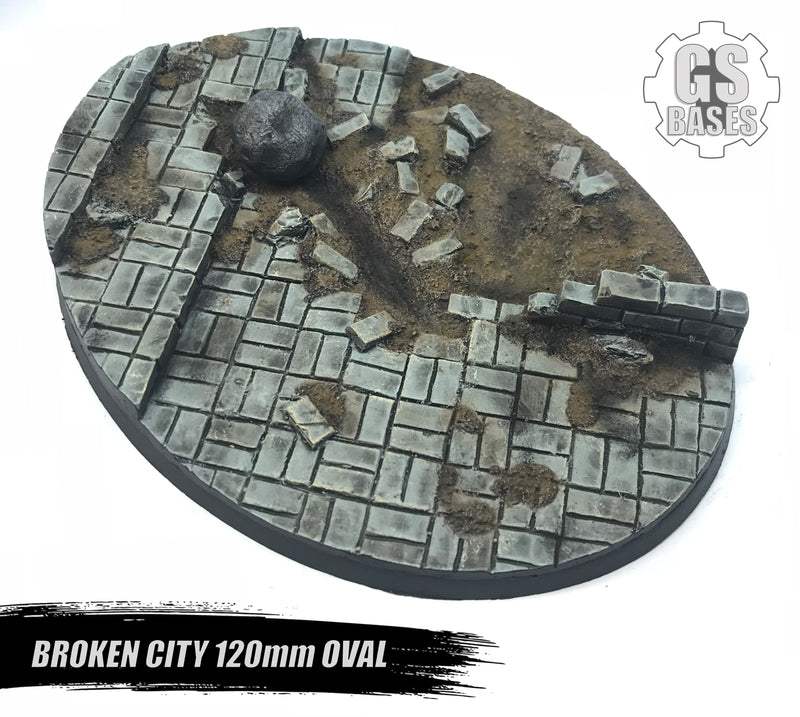 Resin Base - Broken City Oval - 120x92mm (1)