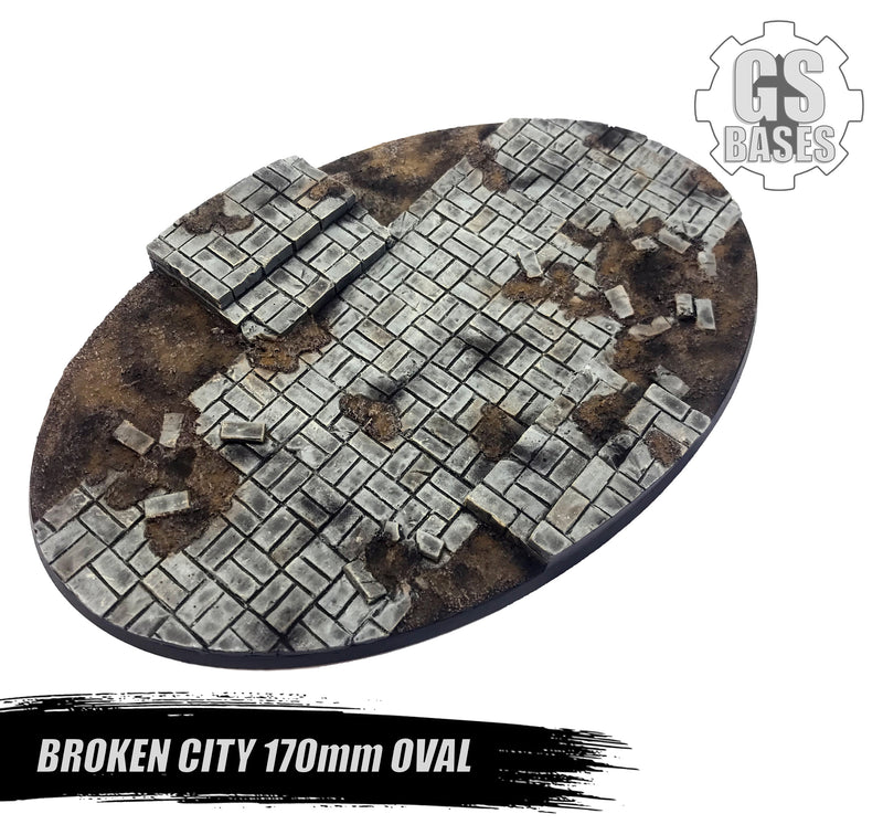 Resin Base - Broken City Oval - 170x105mm (1)